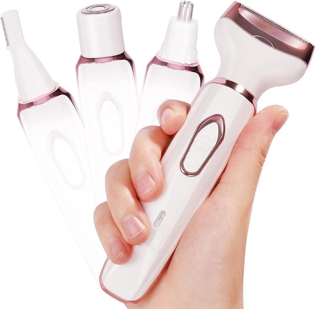 Electric Razor for Women Hair Trimmer for Face Nose Eyebrow Beard Mustache Arm Leg Armpit Bikini Painless Portable Body Shavers Set