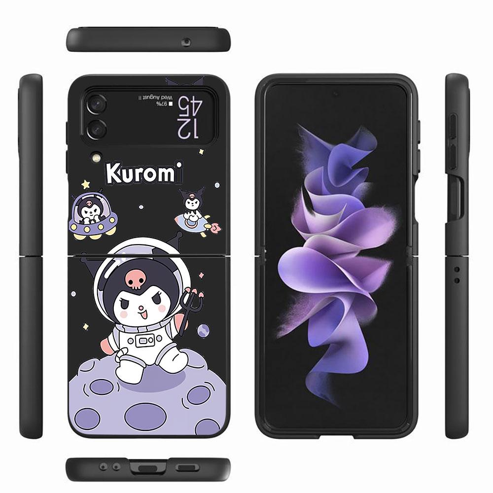 Cinnamoroll My Melody Case for Samsung Galaxy Z Flip4 Flip3 5G PC Hard Cell Phone Shell Z Flip 4 3 Black Coque Zflip4 Cover