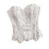 Hollow Flower Underwear for Women Slim Fit Lace-up Corset Sweet Crop Tube Top  Beach