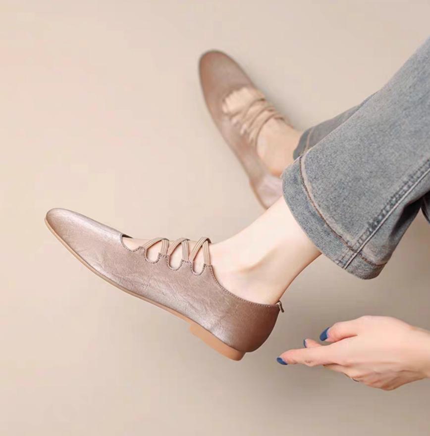 

Модные ретро туфли Мэри Джейн с перекрестными ремешками, женские туфли на плоской подошве, с круглым носком, на плоской подошве, в балетном стиле, женские слипоны, танцевальные туфли 40 абрикосовый