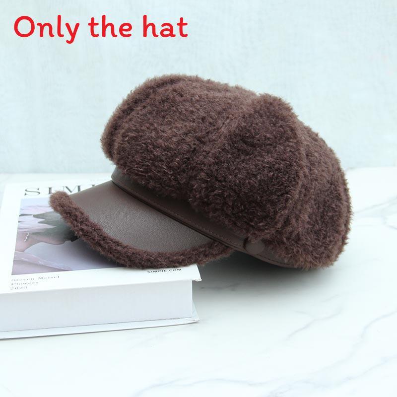 

Street Dance Hat With Button Decoration For Winter Casual Wear кавовий