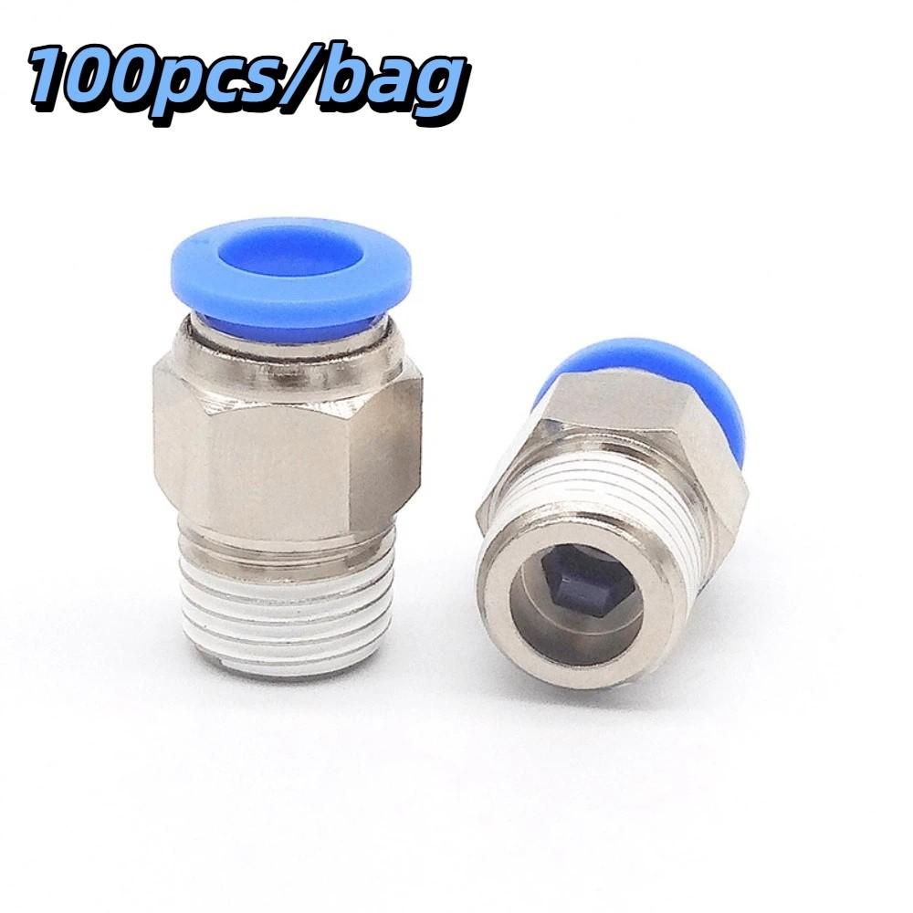 

100pcs/bag Wear Resistance Pneumatic Tube Connector Air Pipe Coupler Pneumatic Equipment Assembly PC8-02