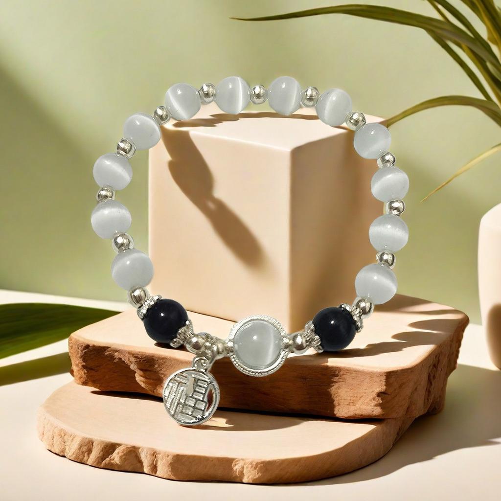 2025 Jadeite Green Jade Rabbit Bracelet: High-End Chinese Style, Year of the Snake, Elegant Women's Niche Beaded Design
