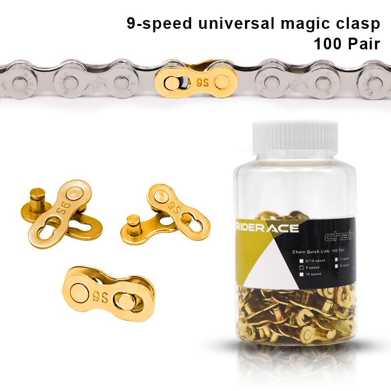 100 Pairs Bicycle Chain Link Connector Joints Magic Buttons Bike Quick Joint Magic Buckle For 6/7/8/ 9 10 11 12 Speed Chain