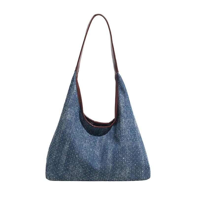 

Women s Versatile Denim Crossbody Bag - Large Capacity, Solid Color, Casual & Stylish 34*10*36cm океан синий