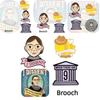 European And American Cartoon Kingsberg Dissent Judge Ruth Bader Ginsburg Brooch Pin