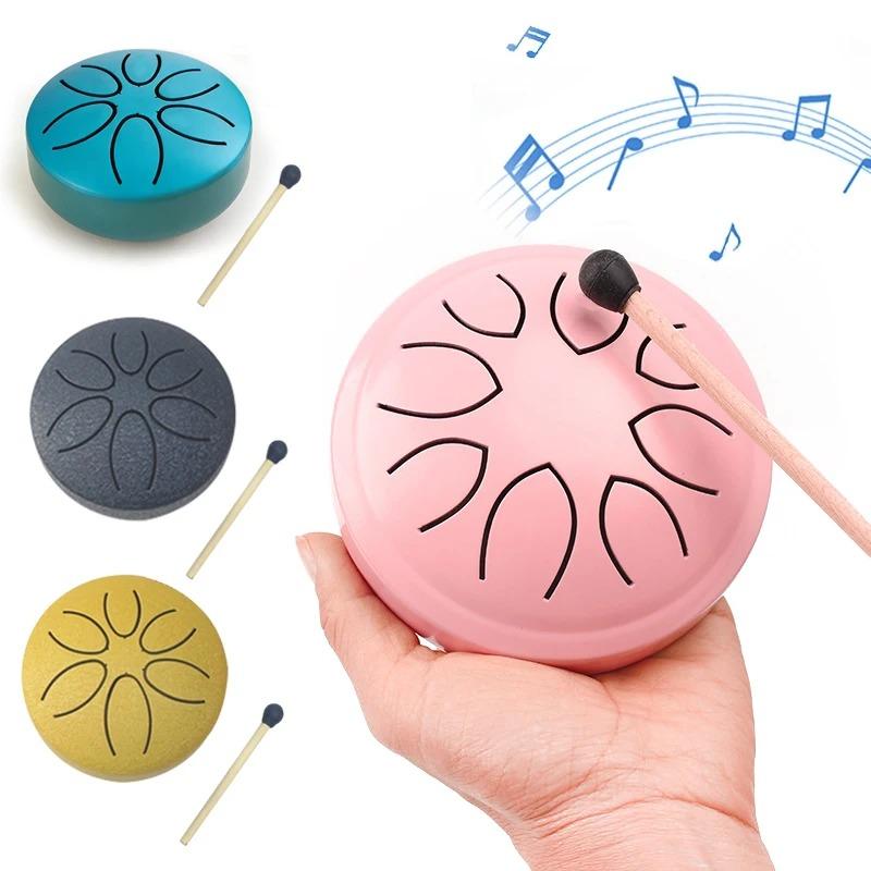 3 Inch Steel Tongue Drum - 6 Tone Handheld Instrument for Meditation & Yoga, Perfect Musical Gift for Beginners