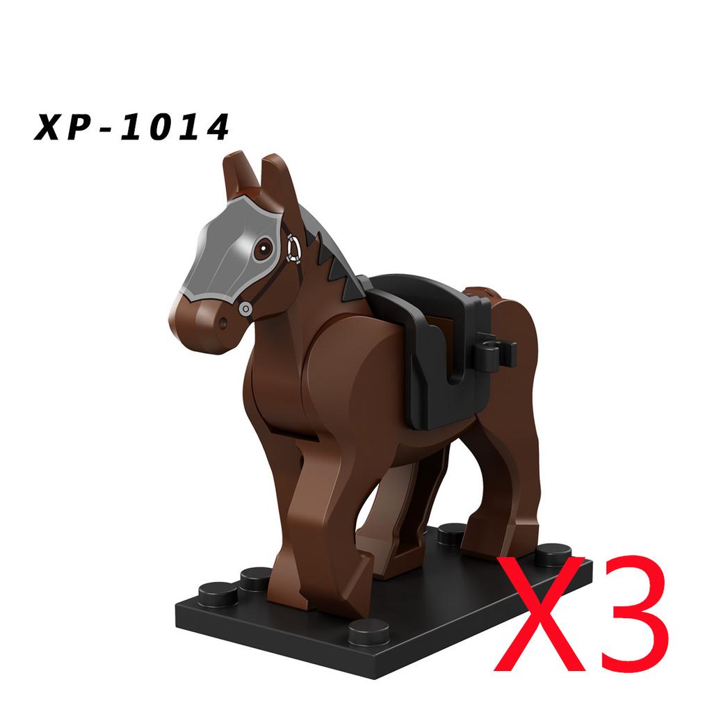 Military Building Blocks Medieval Solider Knights Equipments Mount War-Horse Wolf Flag Vests Shields Fiery Dragon Mini Blocks