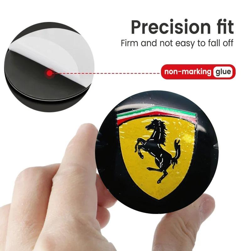 New 4PCS/Set For Ferrari Horse Donkey Badge Emblem Car Wheel Hub Center Cap Rim Cover Decoration Stickers Accessories HS6