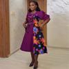 European, American Women's Clothing Summer African New Ethnic Style Bubble Sleeves Waist Print Dress