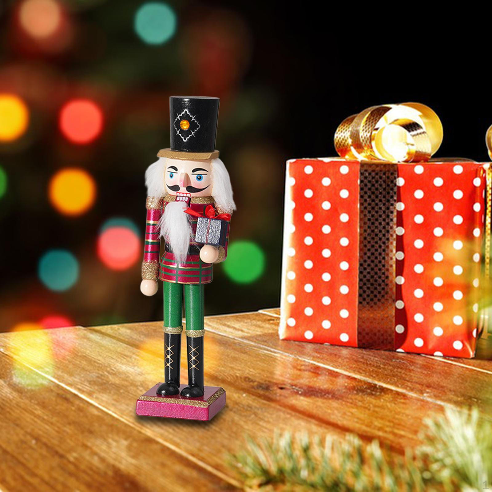 

Christmas Nutcracker Ornament Decoration Desk Decor Creative Figurine Home Gift box and king