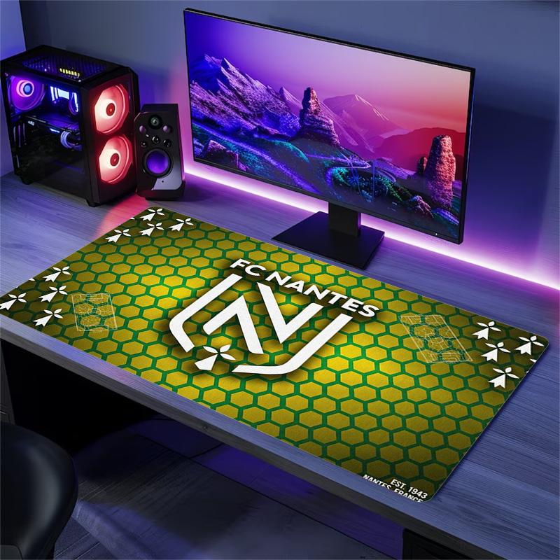 FC Nantes Atlantique Color Mouse Pad Large Gaming Table Cushion Non-slip Laptop Tablet Big Mousepad XXL Mat Mini PC Playmat With Lock Edge