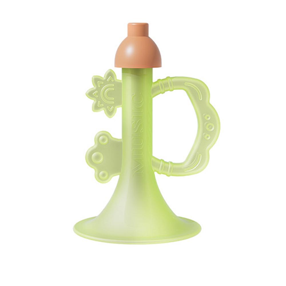Colorful Design Children s Silicone Trumpet Baby Tooth Sensory Toy Oral Muscle Exercise зелёный