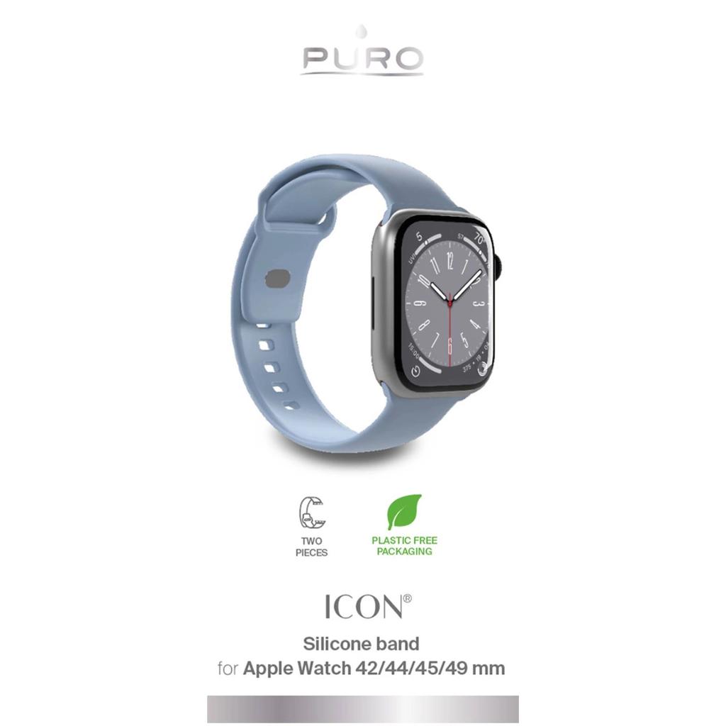 Pasek Silikonowy Puro Icon Do Apple Watch 38 / 40 / 41 Mm - Jasnoniebieski (2 Szt.)