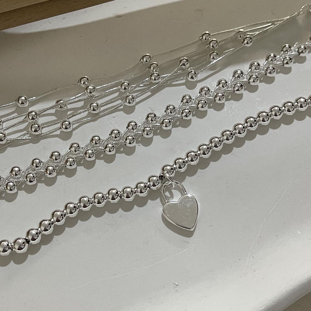 100% Solid 925 Silver Bracelet for Women Men Vintage Handmade Shinning Heart Bracelets Birthday Christmas Gift