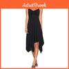 Modisches Sommerkleid für Damen, ärmellos, mit V-Ausschnitt, unregelmäßigem Druck und Trägerdetails