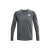 Tech Logo Printed American Vintage Training Crew Neck Long Sleeve T-Shirt Men Tops Gray 1379782-012