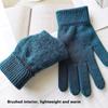 Damskie Męskie Jesienne Pogrubione Jednokolorowe Rękawice z Pełnymi Palcami Rękawice Ocieplacze na Ręce Rękawice Rowerowe dla Pary Zimowe Dzianinowe Pluszowe Rękawice