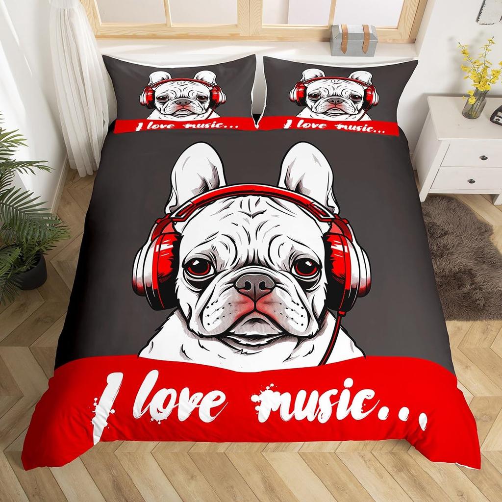 Pet Pug Duvet Cover Microfiber Puppy Dog Bedding Set Twin Full For Kids Boys Girls Room 2/3pcs Cute Animal Theme Comforter Cover