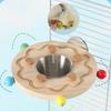 Wooden Parrot Puzzle Toys Bite Resistant Wear-Resistant Bird Chewing Toys Durable Block Cork Bird Perch Stand Bird Activity