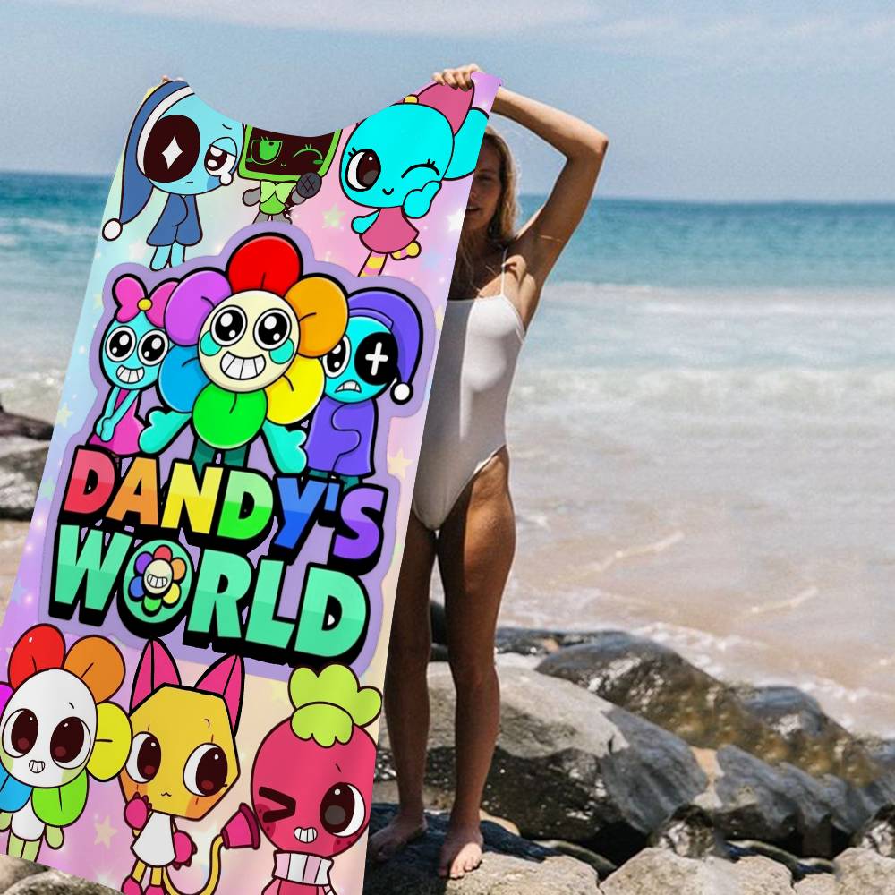 Popular Game D-Dandys World Whitepaper Beach Towel Colorful Bath Towels for Girl Microfiber Quick Dry Custom Sand Free Beach