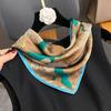 53cm Women Square 100% Silk Scarf Foulard Bandana Lady Floral Scarves for Hair Bands Red Neckerchief Spring New Bag Ties