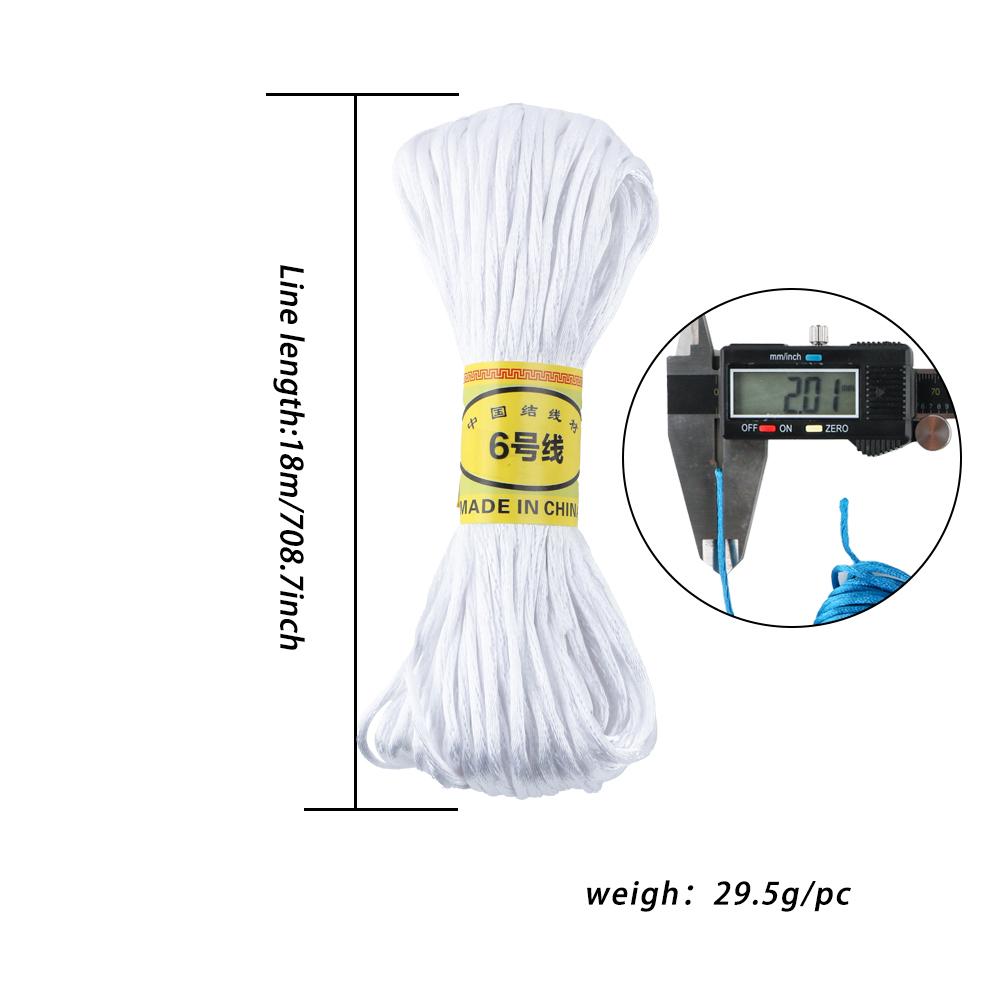2mm 18m/Lot Satin Nylon Trim Cord Rattail Cord Chinese Knot Satin Beading Cords Braided Shamballa String Thread
