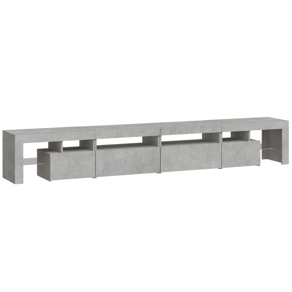 Vidaxl Szafka Pod Tv Z Oświetleniem Led, Szarość Betonu, 260X36,5X40Cm