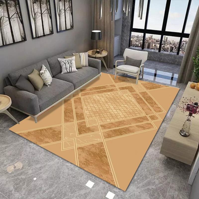 Modern Marble Geometric Rug for Living Room Carpet Bedroom Bedside Rug Sofa Table Area Rug Floor Mats Anti-Slip Doormat