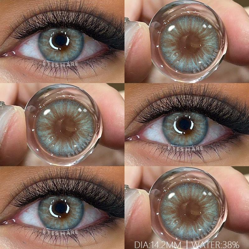 2Pcs Colored Pupils for Eyes Green Natural Look Eye Contacts Gray Fashion Lenses Beauty Color Eye Lens Brown Lenses