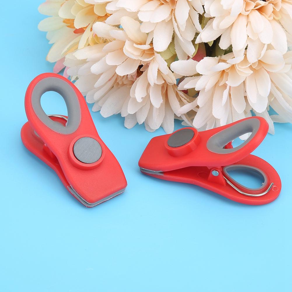 2 Stück Mini Tragbare Lebensmittelversiegelung Magnetische Clips Snack Lebensmittelaufbewahrungsbeutel Clips Küchenzubehör Rot