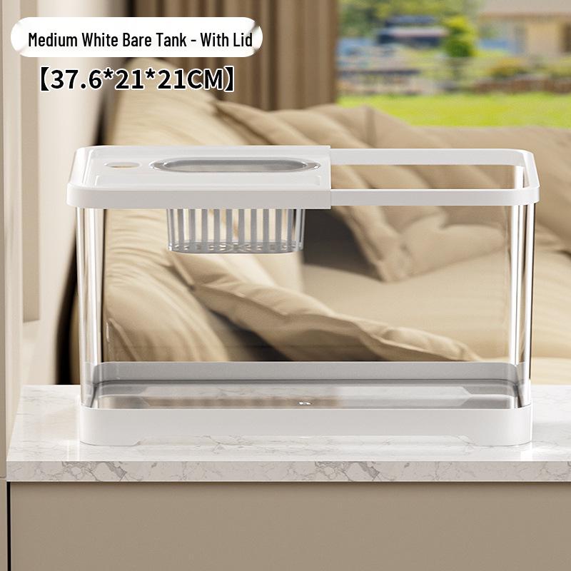 Premium Turtle Tank with Ecological Design, Sunning and Climbing Platforms, Desktop-Friendly with Lid, Also Suitable for Goldfish