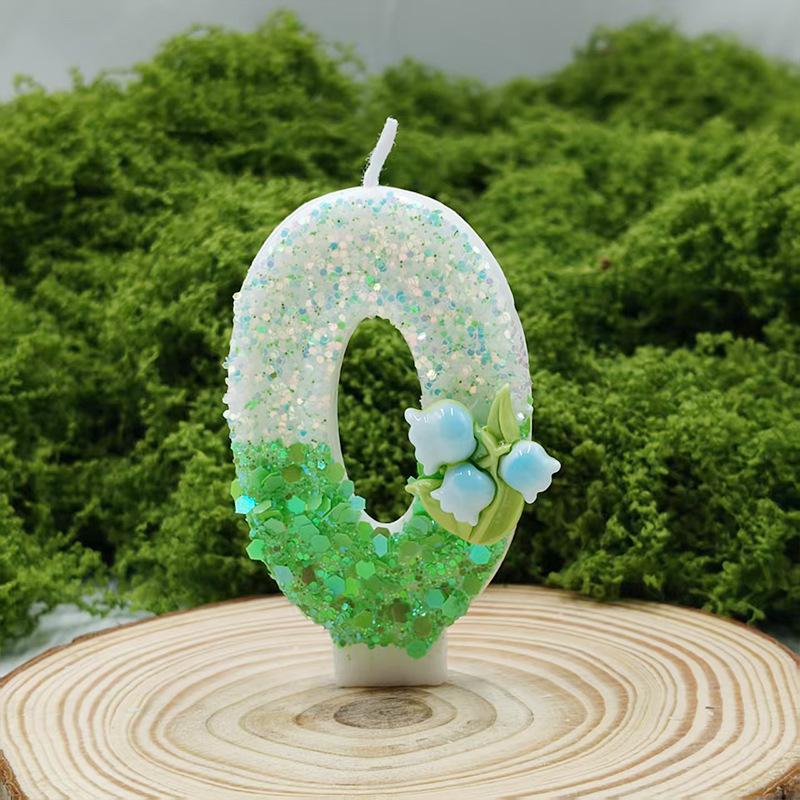 Lily of The Valley Flower Multi-Specification Creative Digital Candle Handmade Cake Decoration Premium Party Children's Year-old Candle
