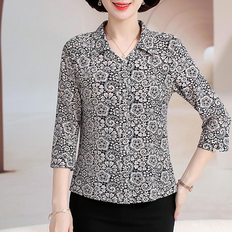 Elegante Sommer Top Weibliche Hemd Beiläufige Lose Frau Vintage Bluse Sommer Kleidung