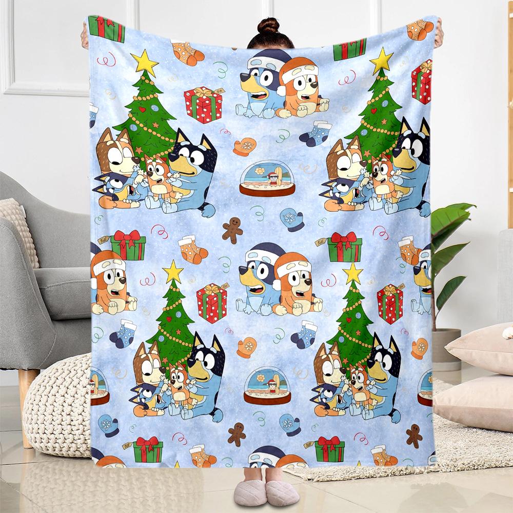 Bluey Family Adventure Blanket Soft Warm Cozy Suitable for Bed Office Chair Bedding Four Seasons Universal Modern Style Gift for Travel Home Birthdays
