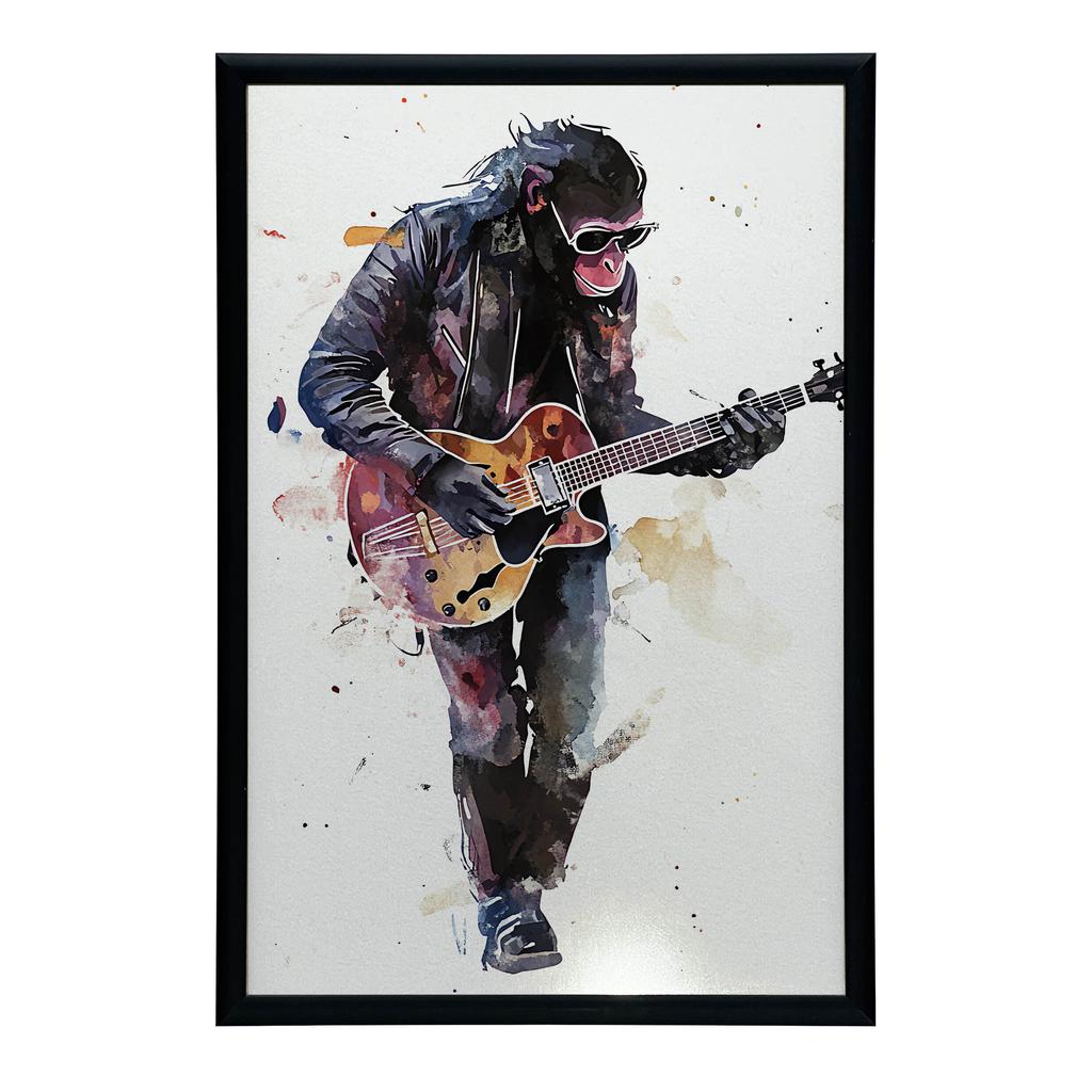 Guitar Master Poster Guitar Master Poster, 30X40 Cm, Dark Brown Wooden Frame, 230 Gsm Matte Paper
