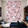 Hanging Tapestry for Wall Decor Cute Smiling Cartoon Spiders and Webs On Soft Pink Seamless Pattern for Adult Whimsical Decor