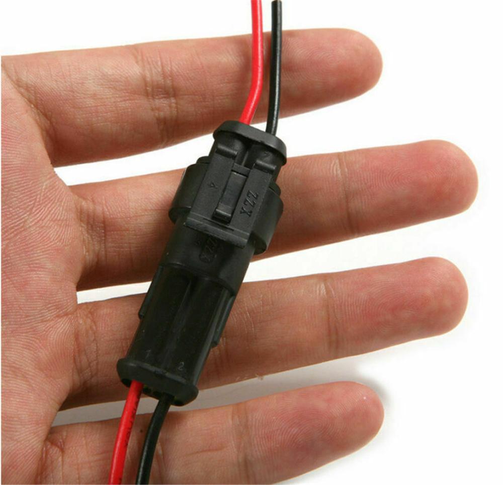 10kit 2Pin Way Car Waterproof Seal Electrical Cable Connector Plug with Wire AWG