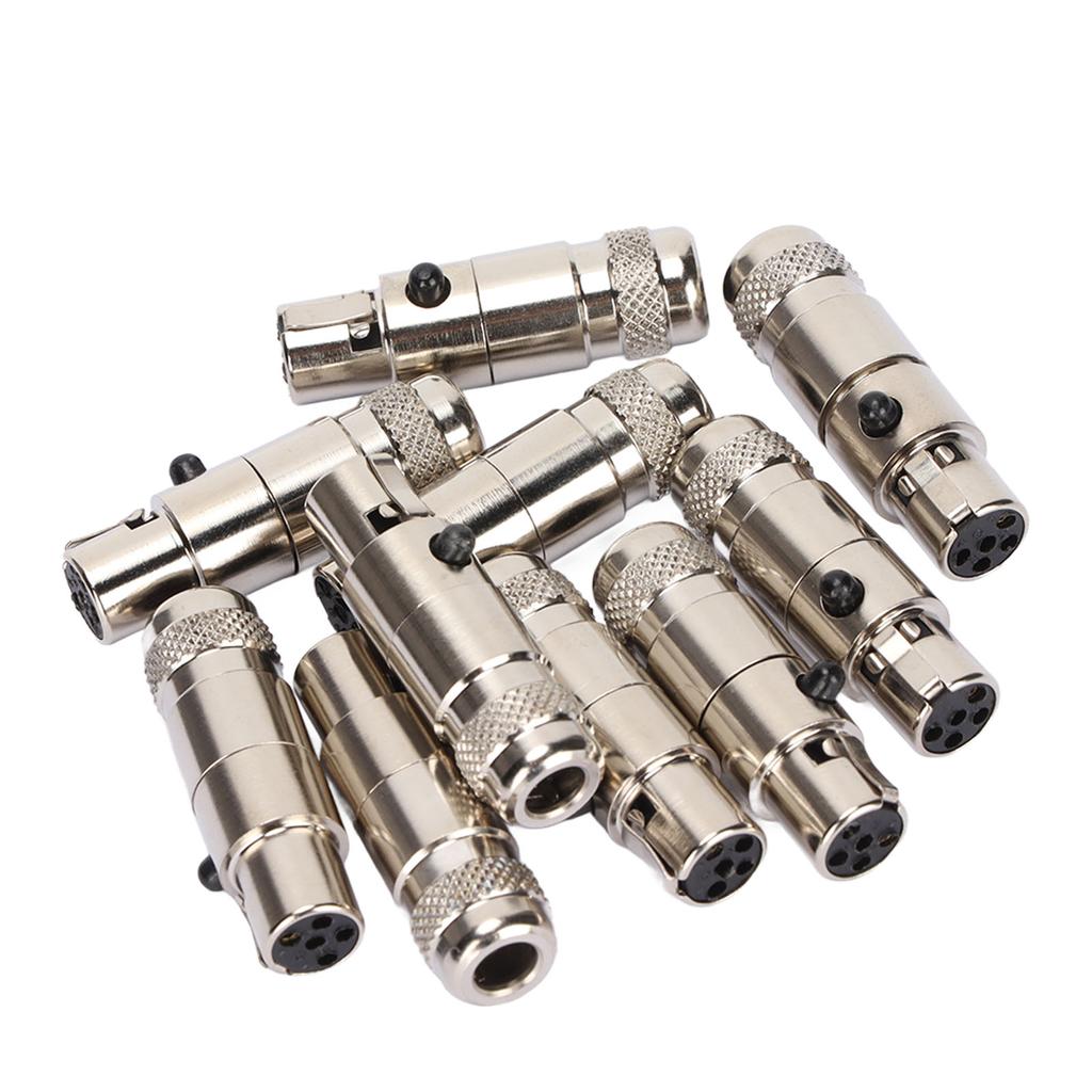 10pcs 5 Pin XLR Female Adaptor Mini Metal XLR Female Plug for Stereo Microphone Cable Monitor Speaker Sound Interface