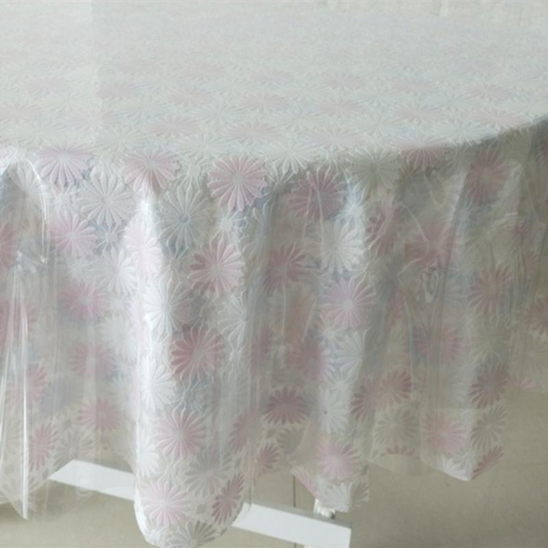 0.23mm Transparent Thin Circular Tablecloth PVC Soft Glass Tables Cover That Can Sag Plastic Film Waterproof Wash Free tea Table Protection Pad  Mat