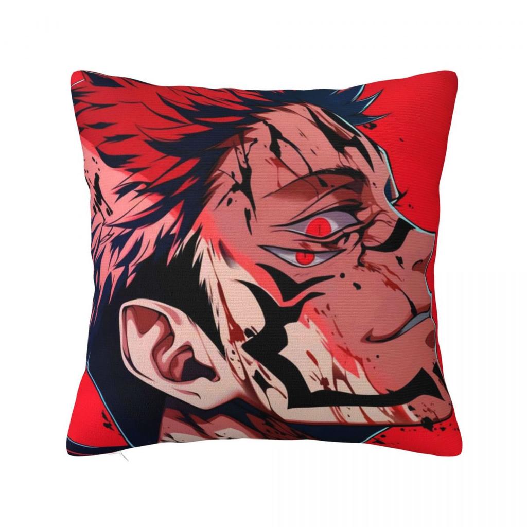 Pillow Case Ryomen Sukuna Jujutsu Kaisen Polyester Pillow Cover Kawaii Cushion Cover Pattern Pillowcases For Home Decorative