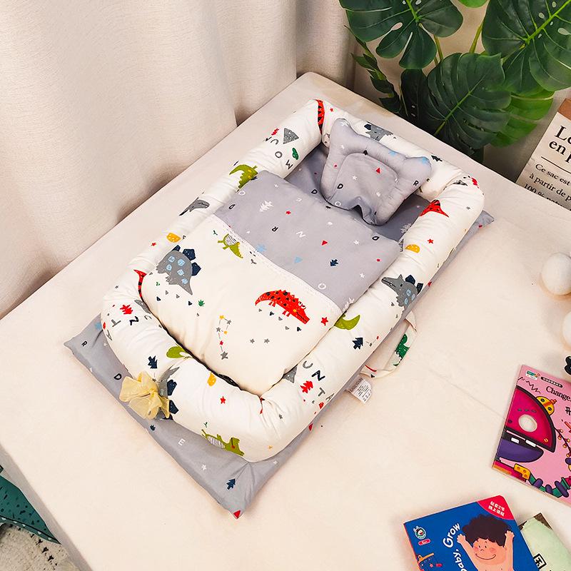 100% Cotton Satin Baby Crib: Foldable Newborn Sleeping Bed, Multifunctional Bionic Bed
