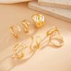 DIEZI 6pcs/set Vintage Gold Silver Color Metal Rings For Women Men Fashion Punk Hollow Out Geometric Knuckle Joint Ring Set