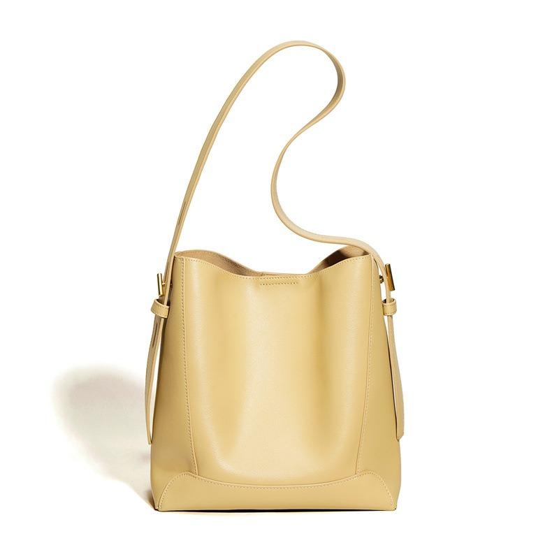 Leather Bucket Bag High-end Fashion Shoulder Messenger Bag Large Capacity Leather Women's Bag Commuter Tote Bag Women