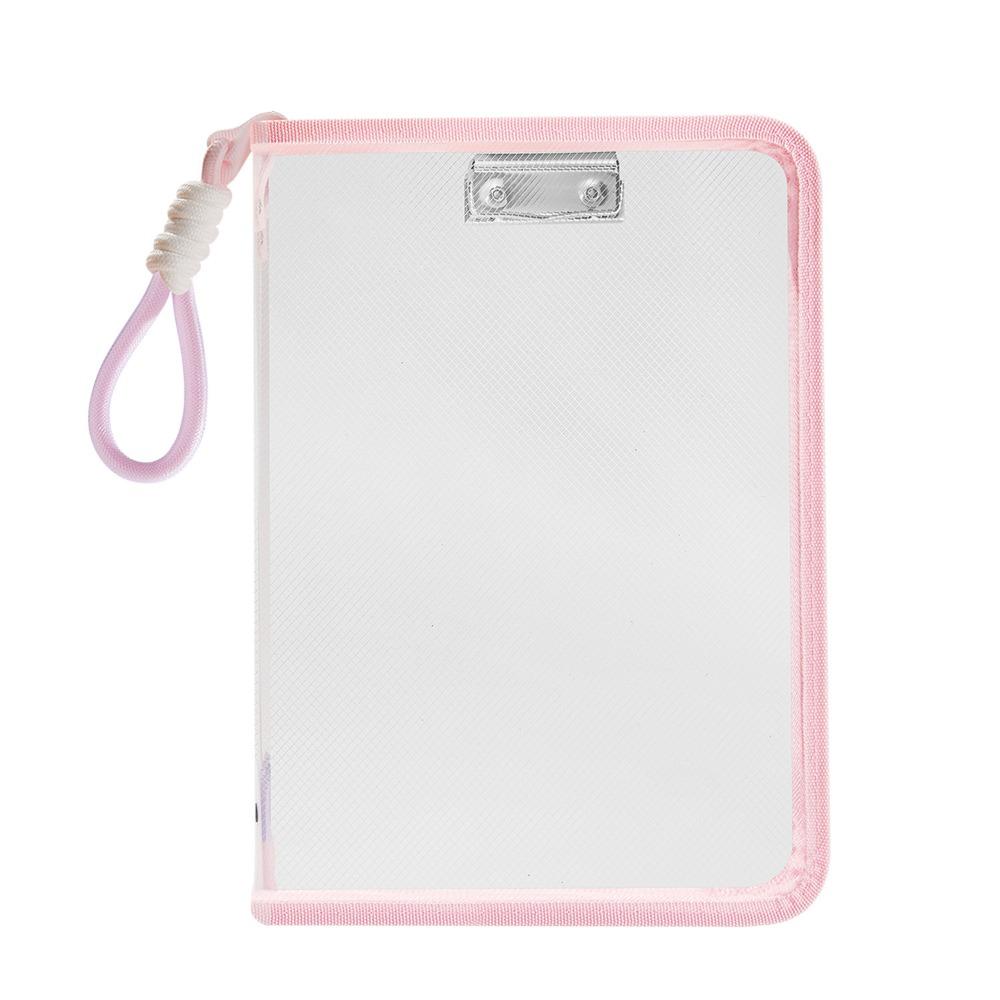 

Transparent Storage Organizer Bag Large Capacity File Folder Bags New Zipper File Bag розовый
