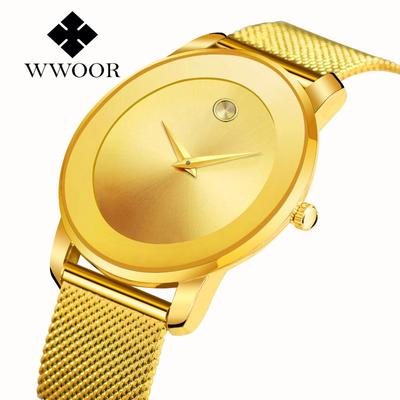 WWOOR Licht Luxus Damen Modell Mode Uhr Wasserdicht Mesh Gürtel Quarzwerk Nische Mädchen Uhren
