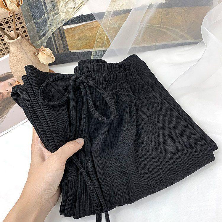 

XS Size 145cm Petite Women s Summer Ice Silk Loose Wide-Leg Pants: Slimming Straight-Leg Design XS (suitable for 60-79 lbs)