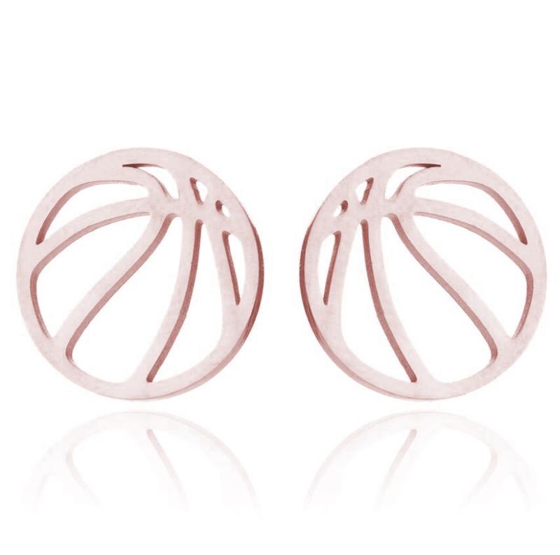 Stainless Steel Basketball Stud Earrings for Men Women Sports Lovers Simple Round Earring Jewelry Fitness Gifts