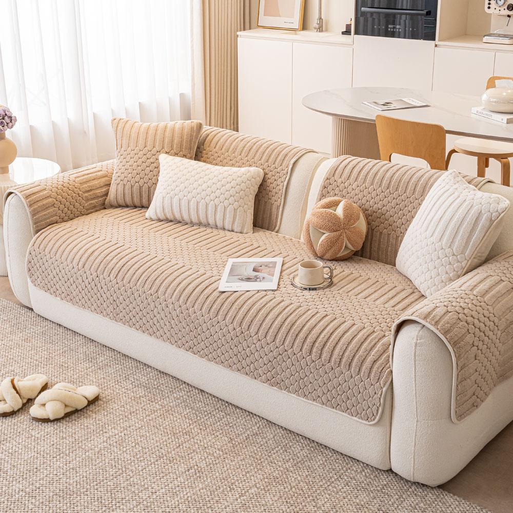 Sofabezug Haustier Hundefreundlich Sofabezug Flauschig Rutschfest Überwurf Atmungsaktiv für Schlafzimmer Büro Wohnzimmer Heimdekor
