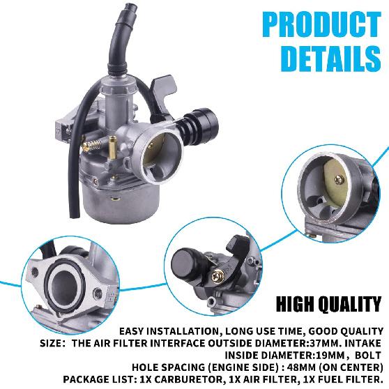 JIE PZ19 Carburetor with 35mm Air Filter for 50cc 70 90 110cc DR50 CRF XR 50 APOLLO 125CC coolster kazuma 110 Taotao Buyang Coolsport Redcat Peace